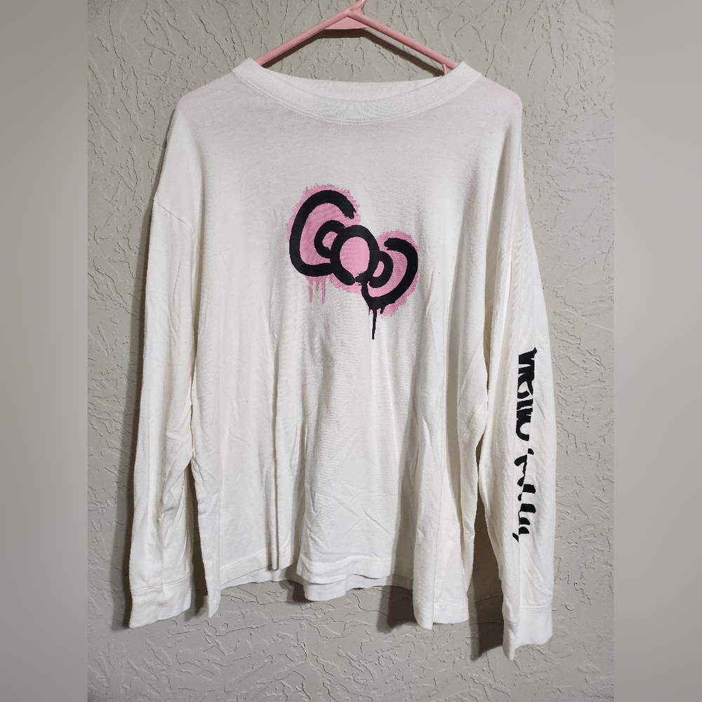 Forever 21 x Hello Kitty White and Pink Long Sleeve Sweater